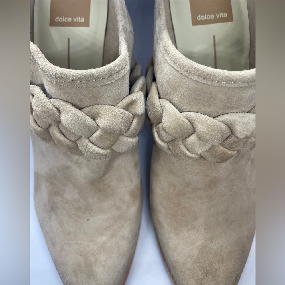 NEW Dolce Vita Serla Braided Suede Heeled Mules/ Boot  Womens Size 8 Open Back